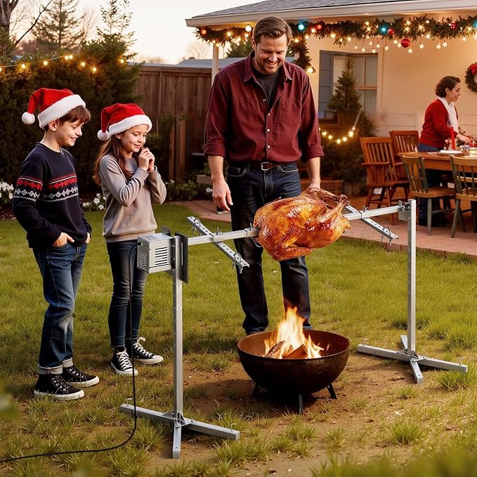 VEVOR Rotisserie Grill, 52in Electric Rotisserie Grill Kit 8 Level Height, BBQ Grills Rotisseries Kit with 88 lbs Load Capacity, Asador de Puerco, Stainless Steel Automatic Grilling Kits for Parties