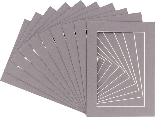5x7 Mat for 8.5x11 Frame - Precut Mat Board Acid-Free Charcoal 5x7 Photo Matte Made to Fit a 8.5x11 Picture Frame, Premium Matboard for Family Photos, Show Kits, Art, Picture Framing, Pack of 100 Mats