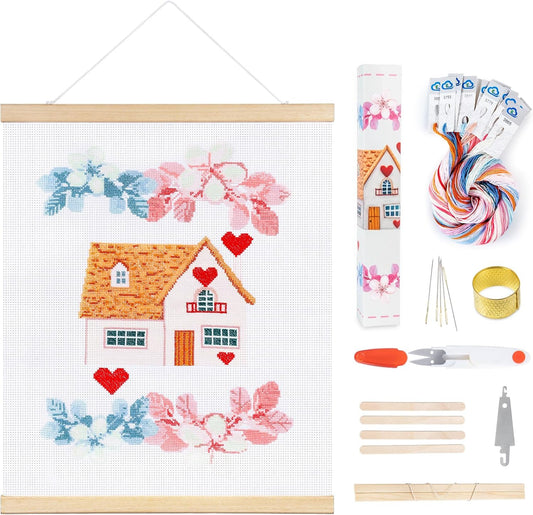 XuZBDia Love Style Cross Stitch Kits,16 x 19 Inches Embroidery Kit，11CT Mesh Cotton Fabric,Gift Box Packaging,Can Be Given As a Gift to Family or Friends