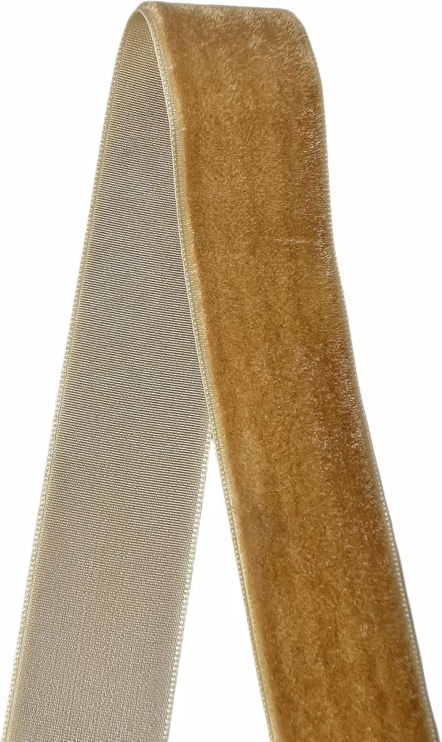 Vintage Khaki Velvet Ribbon, 1 Inch X 25Yd