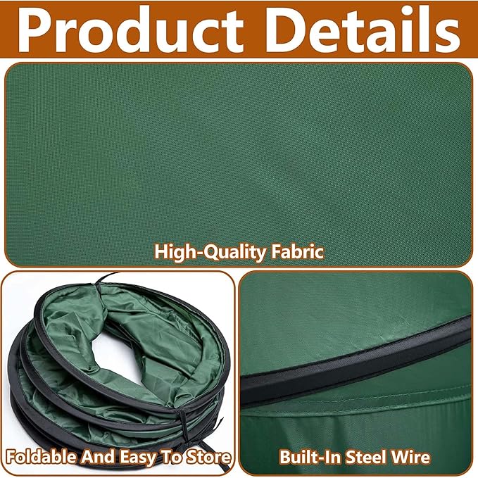 Adnee Leaf Bag Funnel Holder, Foldable Lawn Bag Chute Stand Fit for 30 Gallon Paper Bags, Reusable Yard Waste Bag Funnel for Handling Garbage and Leaves