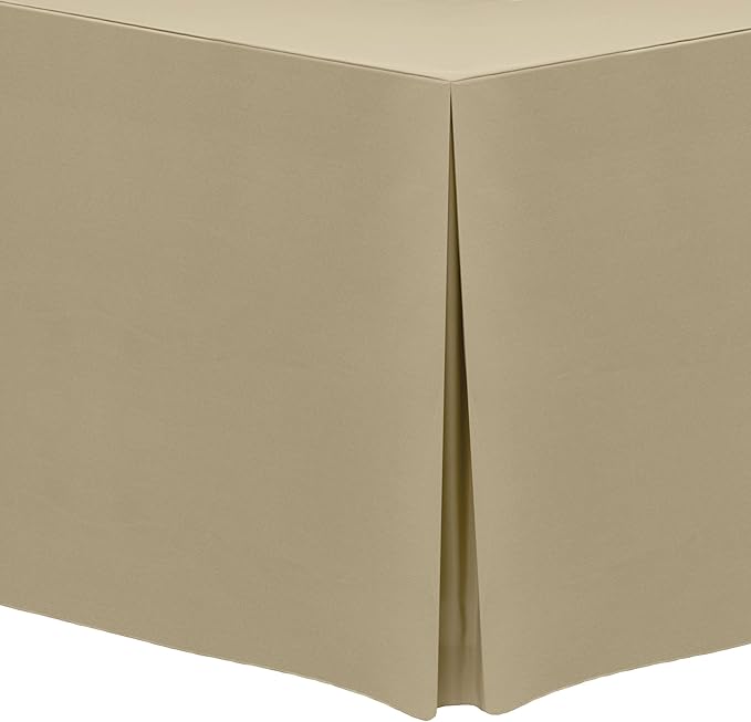Ultimate Textile -5 Pack- 5 ft. Fitted Polyester Tablecloth - Fits 30 x 60-Inch Banquet and Folding Rectangular Tables, Camel Light Brown