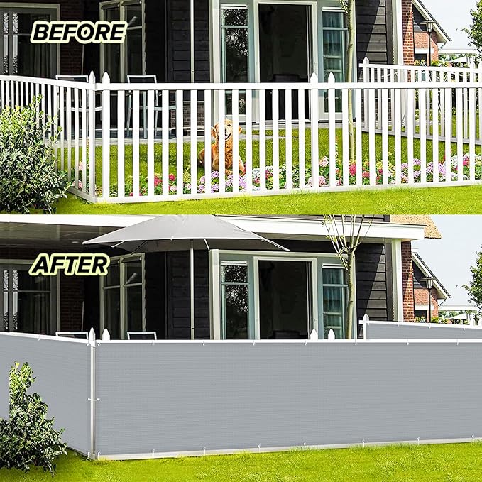 LOVE STORY Balcony Privacy Screen, 3.3'x19.7' Deck Shield Screen Fence Cover,UV Protection and Weather-Resistant,3 FT Height for Deck, Patio, Backyard, Outdoor Pool, Porch, Railing, Gray