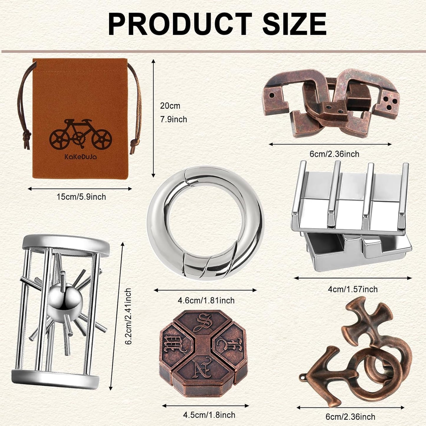 9pcs Metal Puzzle for Adult Disentanglement Puzzles Lock Puzzle Games Set Gift for Adults Teenagers