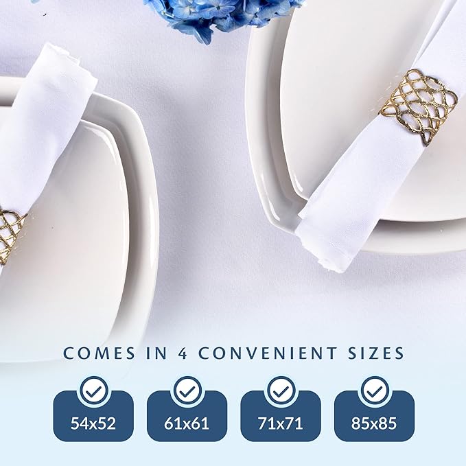 White Restaurant Quality Square 85" X 85" Tablecloths Bulk 24 Pack