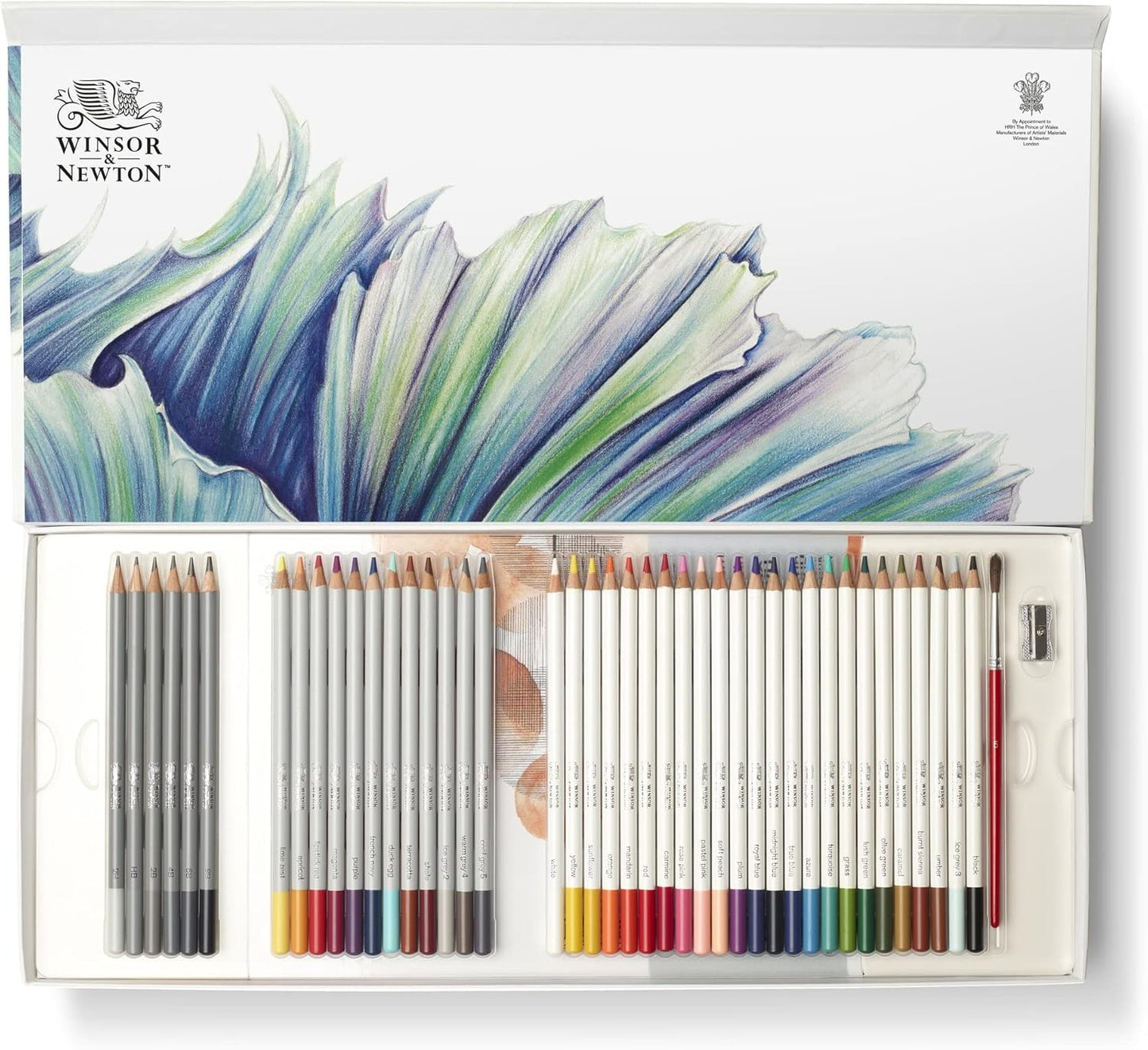 Winsor & Newton Studio Collection Artist Pencils, Mixed Pencil Box Set, 45 piece
