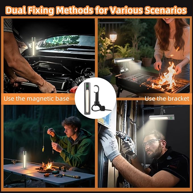 Barbecue Grill Light for Outdoor, Rechargeable 360° Rotatable Waterproof LED Light with Ultra-Bright COB LED, Magnetic Base, Grill Accessories, Smoker BBQ Grilling Gift for Men Dad Him