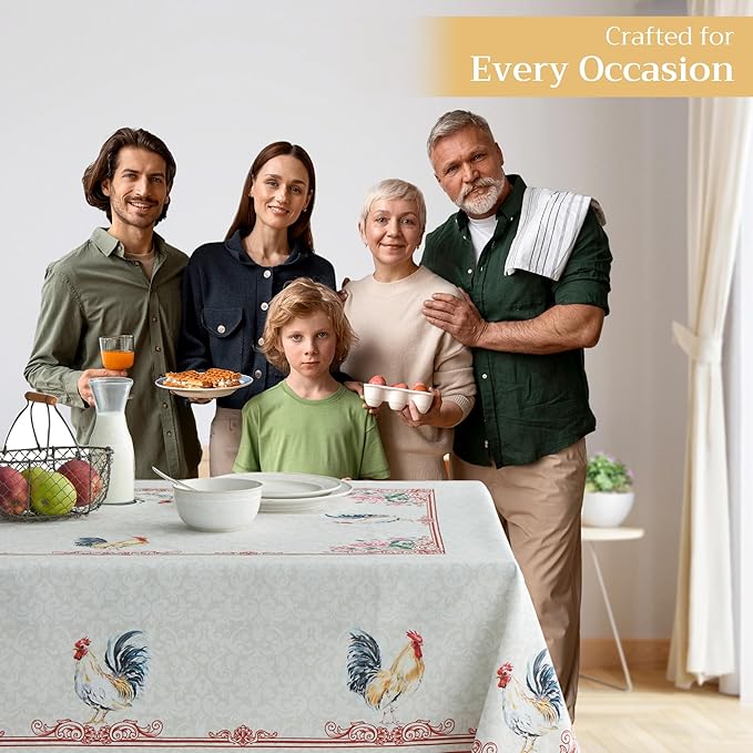 Maison d' Hermine Table Cloth Rectangle Table 100% Cotton 70 x 120 Inches Tablecloth Reusable Decorative Everyday Use for Dining Room, Farmhouse, Home Party, Festive & Wedding Spring Summer - Campagne