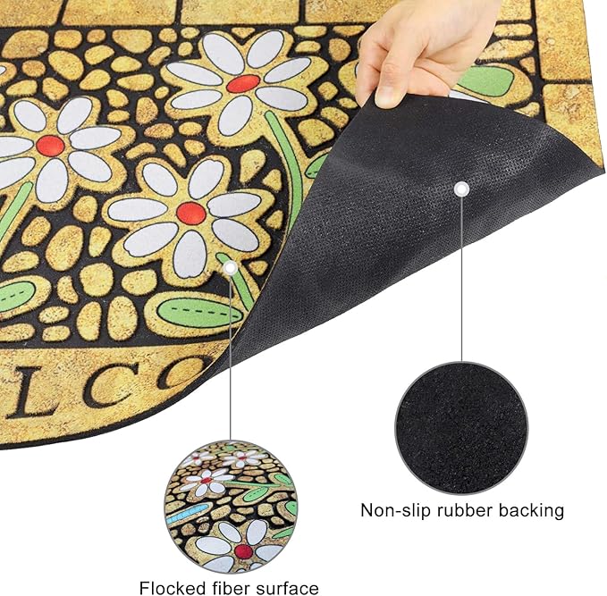CHICHIC Welcome Door Mat 17x 30 Inch Front Doormat Outdoors for Home Entrance Outdoors Mat for Outside Entry Way Doormat Entry Rugs, Heavy Duty Non Slip Rubber Back Low Profile, Dragonfly
