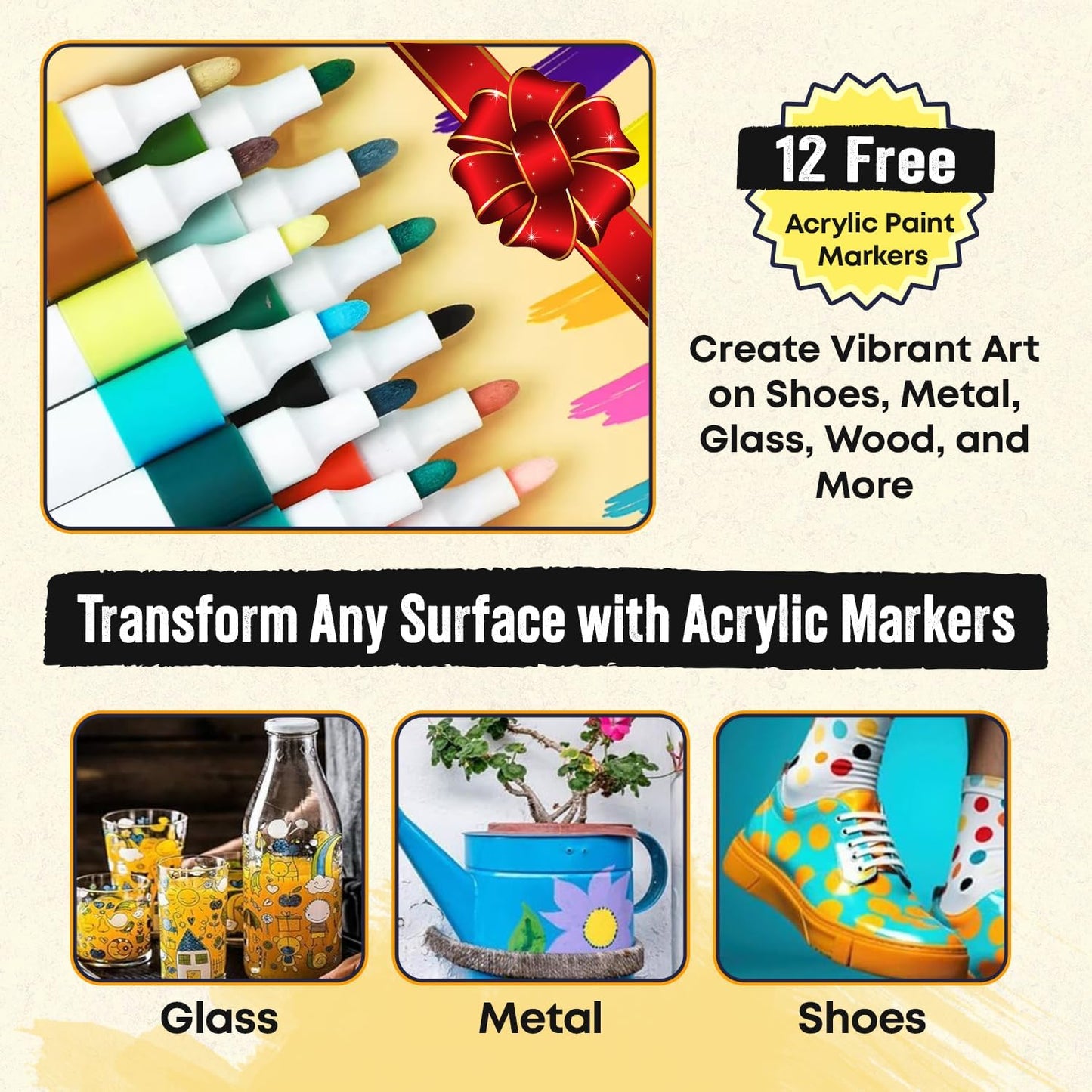 262-Piece Dual Tip Alcohol Markers Set with 12 Free Acrylic Paint Markers - No Bleed, Vibrant Colors for Drawing - Fine & Chisel Tips with Organizing Case - Blending Markers for Adults & Kids