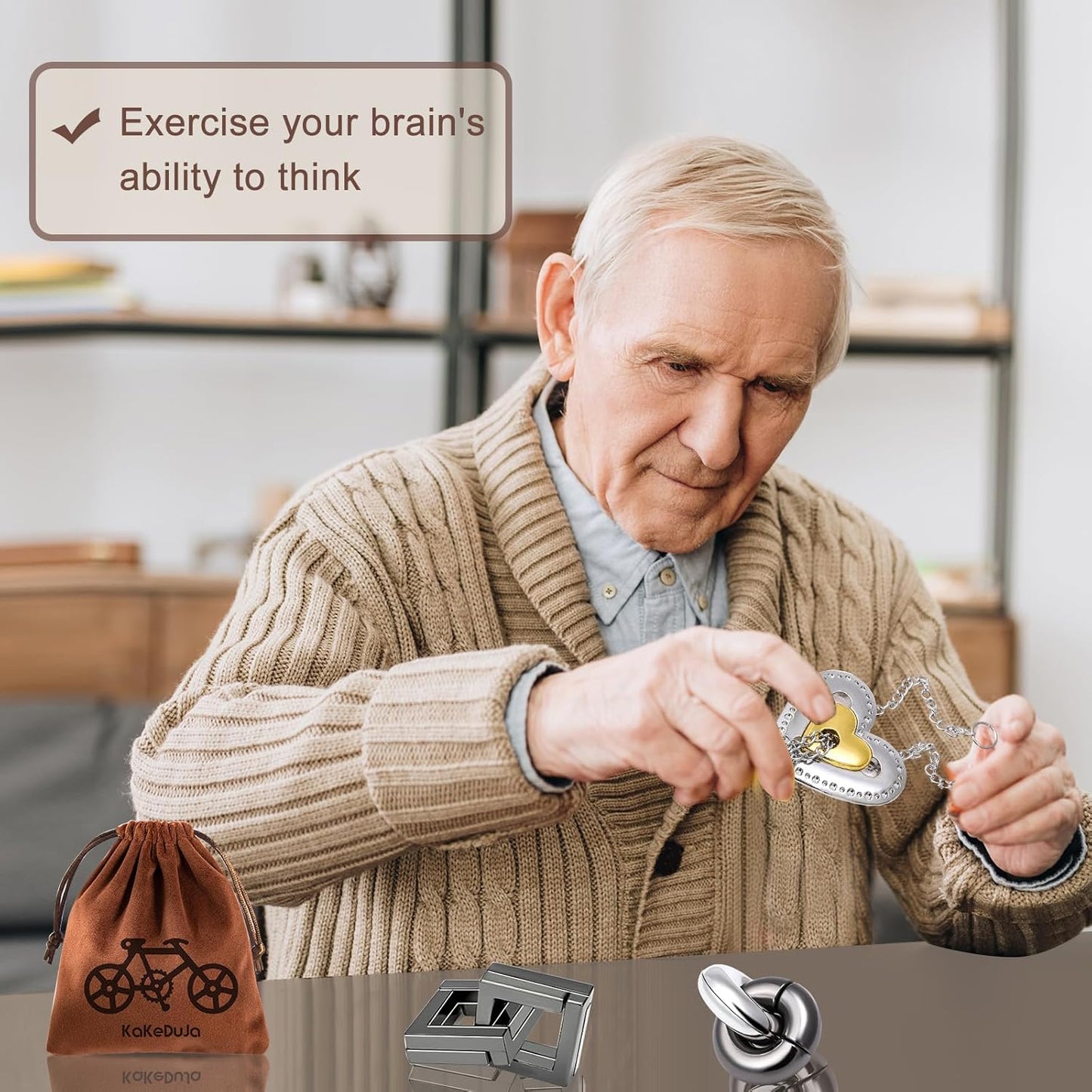 9pcs Metal Puzzle for Adult Disentanglement Puzzles Lock Puzzle Games Set Gift for Adults Teenagers