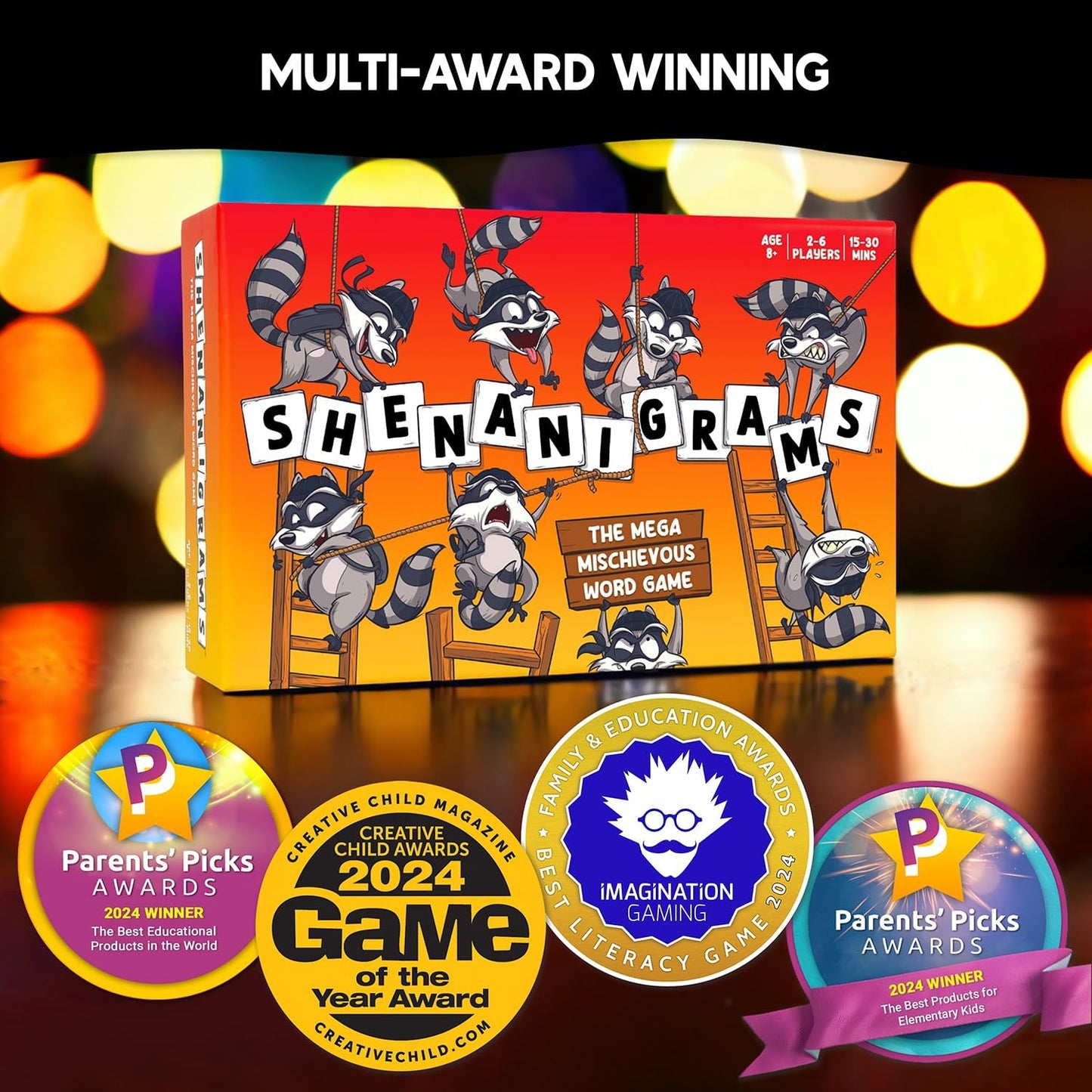 Shenanigrams! – The Mega-Mischievous Word Game! A Super Fun & Fast Family Party Game for Kids, Teens & Adults - Great for Travel, Couples & Family Board Games Night