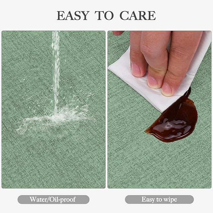 Faux Leather Heat Resistant Christmas Placemats Set of 4 – Waterproof Oilproof Wipeable Dining PU Vinyl Place Mat Easy Clean Table Mats for Kitchen/Dining/Party/Holiday, Dark Green