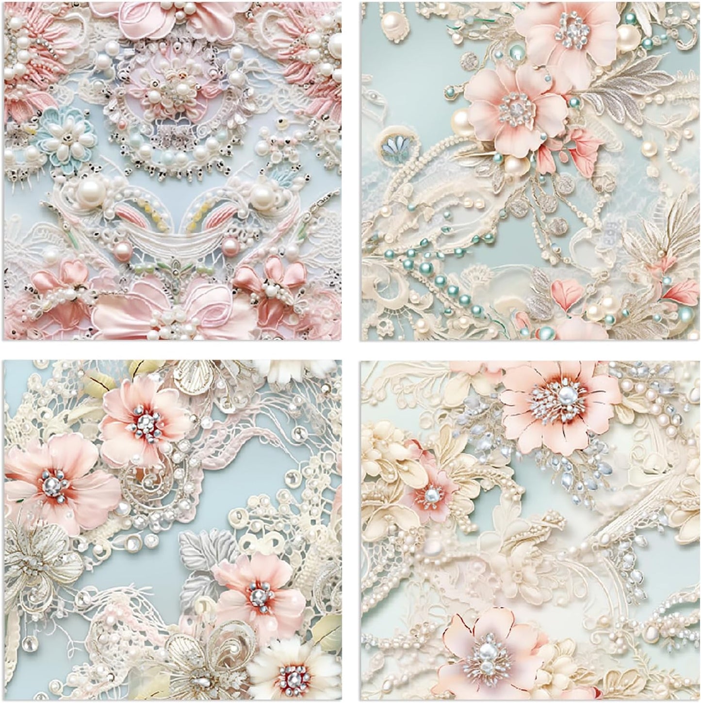 Scrapbook Paper 6X6, Card Making Supplies, Single-Sided Cardstock Paper Pads, Decorative Craft Paper, Pearlescent Bloom Pattern Paper Pack, Decopodge Papers, Scrapbooking junk journal Supplies-24 PCS