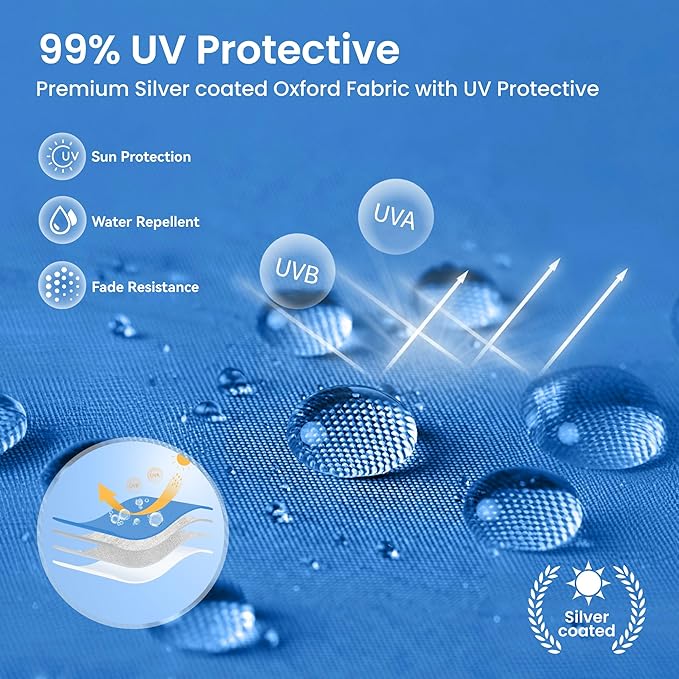 PHI VILLA Canopy with One Sidewalls,Angled Leg 12 x 12 UV Block Sun Shade Canopy Tent Gazebo for Patio Outdoor, Lightweight, Blue