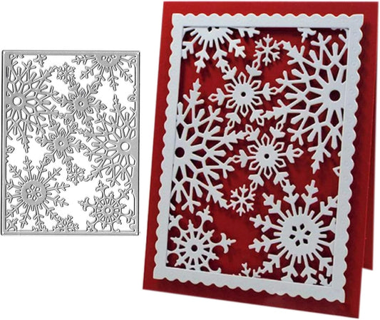 Metal Cutting Dies DIY Merry Christams Embossing Stencil Template Scrapbooking Card Making Mold Photo Album Arts Crafts Tools (Christmas Snowflake-9.8x13cm)