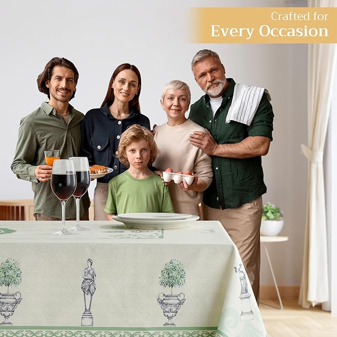 Maison d' Hermine Table Cloth Square Table 100% Cotton 54 x 54 Inches Tablecloth Reusable Decorative for Dining Room, Farmhouse, Home, Party, Festive & Wedding Spring Summer - Jardin Du Roy