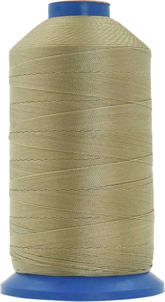 Mandala Crafts Bonded Nylon Thread Beige Heavy Duty Sewing Threads - 800 YDs Size 277 840D T270 Tex 270 Thread for Leather Jeans Weaving Outdoor Marine Upholstery Threads