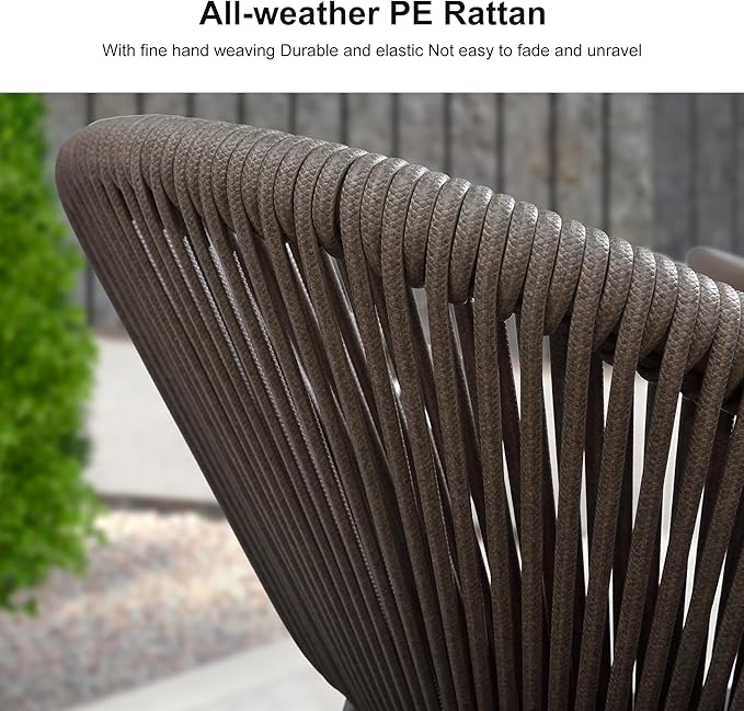PURPLE LEAF 11-Piece Patio Dining Set Outdoor Furniture Rectangular Extended Upgrade Table and Chairs Set with Aluminum Frame and Wicker Rattan for Garden Deck Backyard Kitchen Gray Outdoor Set