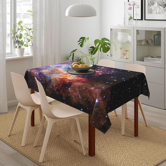 Worltoldb Galaxy Tablecloths Polyester Table Cloth for Kitchen Dinning Table Washable Table Cover for Parties Wedding Picnic