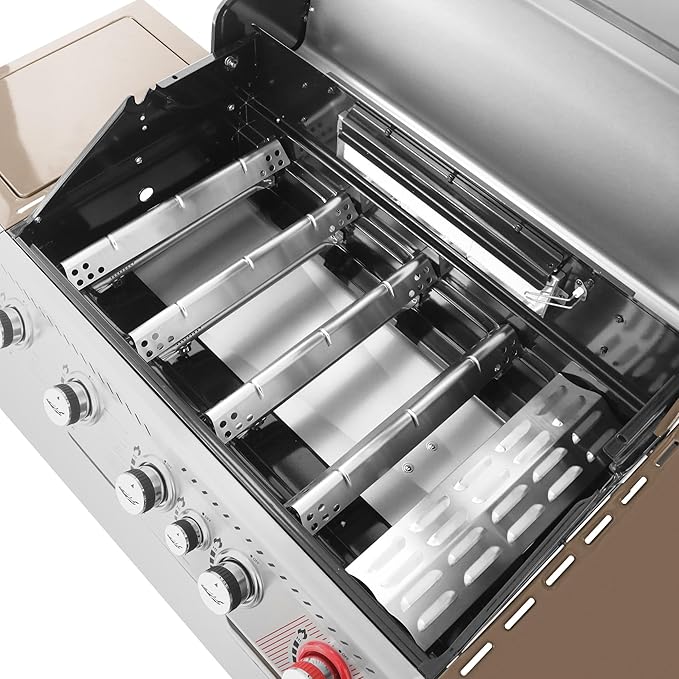 Royal Gourmet GA5403C 5-Burner Propane Gas Grill with Side Burner & Warming Rack, Outdoor BBQ Grill with 74,000 BTUs Output & 738 Sq. in. Cooking Area for Outdoor Barbecue, Coffee
