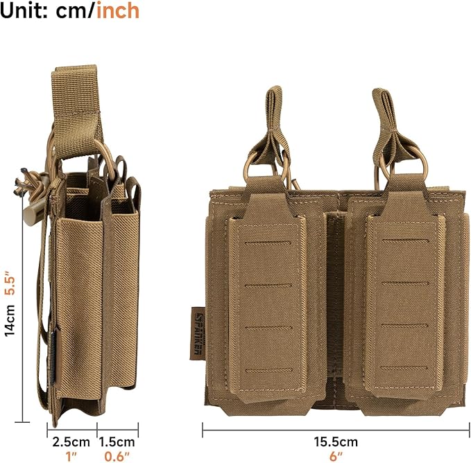 EXCELLENT ELITE SPANKER Tactical Open-Top Single/Double/Triple Molle Mag Pouch for Pistol Mag Pouch Tactical Bag Accessories Holder
