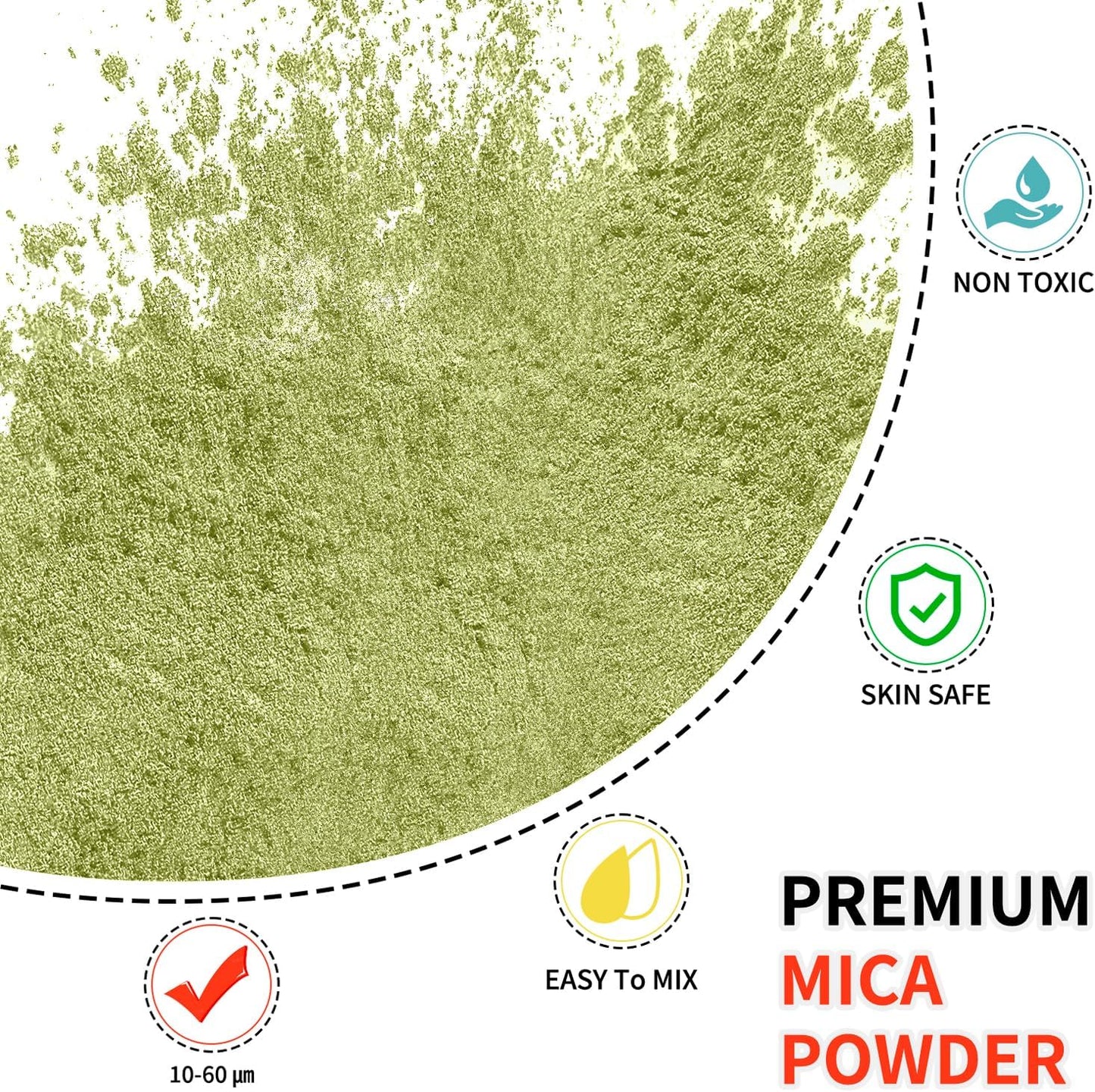 Mica Powder - 100g Mica Powder for Epoxy Resin - Metallic Color Pigment for Resin, Soap, Bath Bombs, Eye Shadow, Nails, DIY Crafting Projects etc. (Tender Green)