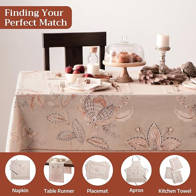 Maison d' Hermine Premium Table Cloth Square Table 100% Combed Cotton 70 x 70 Inches Tablecloth Reusable Decorative for Dining Room, Farmhouse, Home, Party, Festive & Wedding - Society Florals