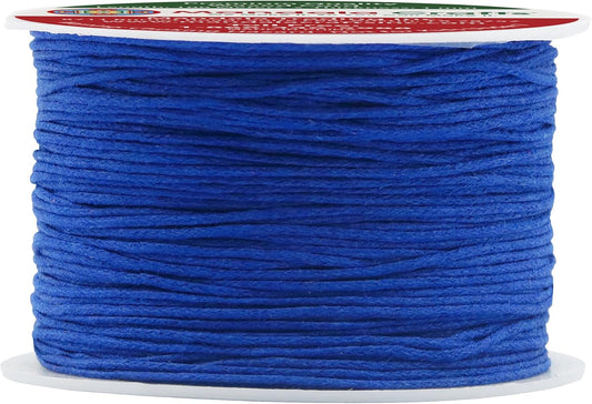 Mandala Crafts 1mm 109 Yards Blue Cotton Waxed Cord for Jewelry Making Bracelet Cord Waxed String - Beading String Thread Jewelry Cords for Necklaces String