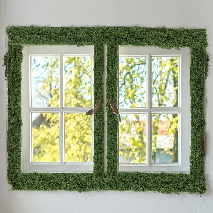 Zeyune 2 Pcs Fake Moss Table Runner for Crafts Artificial Moss Sheet Roll Waterproof Carpet Blanket for Wall Roof Garden Wedding Party Decoration (3.9 x 47 Inch)