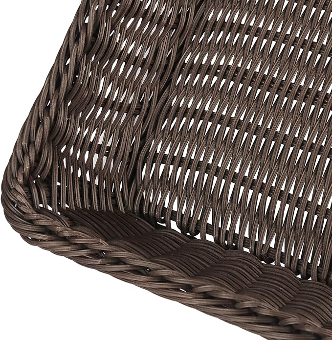 4 PCS 16x12 Inch Wicker Bread Basket, Woven Serving Basket, Tabletop Food Serving Basket for Restaurant, Bakery, Family Party, Hotel, Fruits, Vegetables and Snacks, Coffee