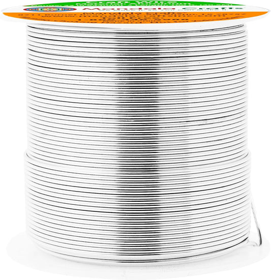Mandala Crafts 22 Gauge Anodized Aluminum Craft Wire for Jewelry Making - 100 FT Colored Flexible Silver Tone Wire - Bendable for Bonsai Armature Crafting Sculpting