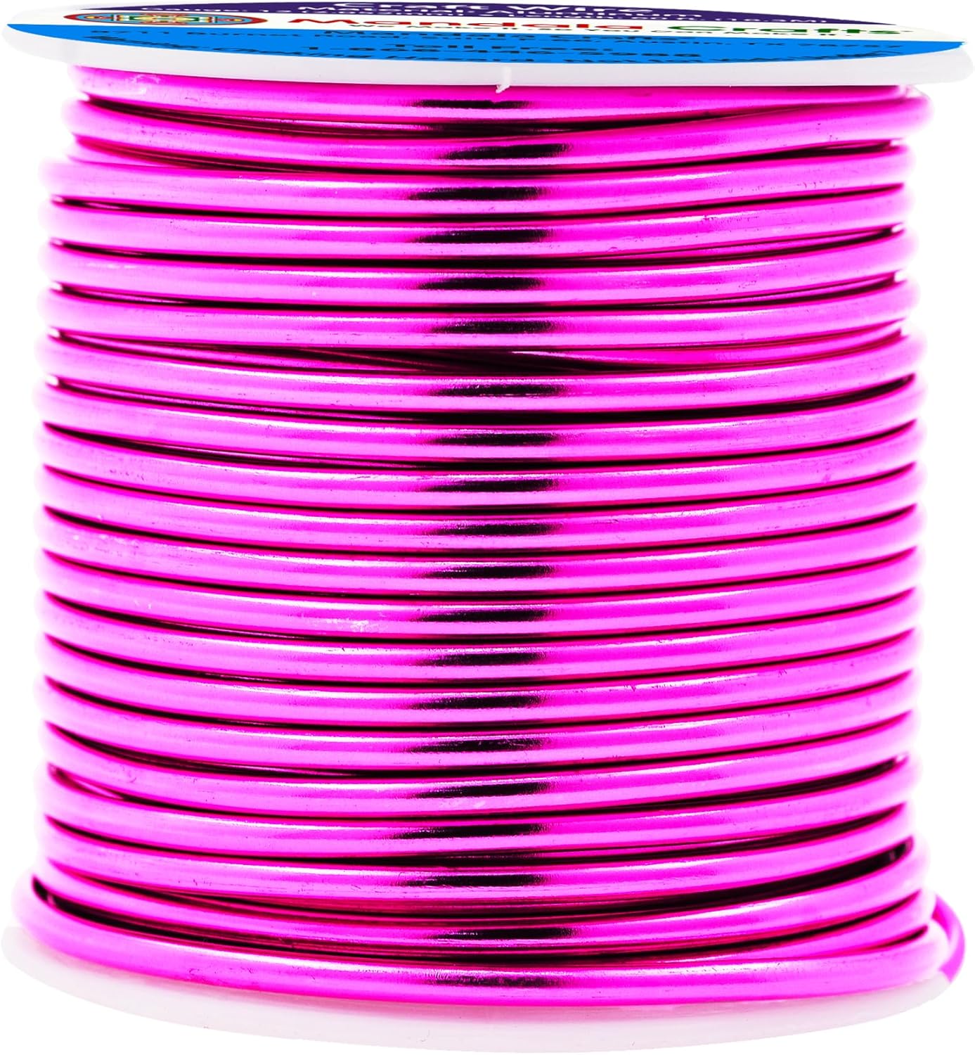 Mandala Crafts 12 Gauge Anodized Aluminum Craft Wire for Jewelry Making - 60 FT Colored Flexible Magenta Wire - Bendable for Bonsai Armature Crafting Sculpting