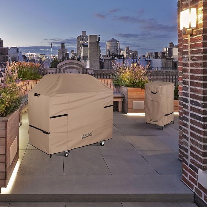 ULTCOVER Waterproof Vertical Electric Smoker Cover 40 inch for Most Square Gas Propane BBQ Smokers Size Upto 24W x 22D x 43H inch