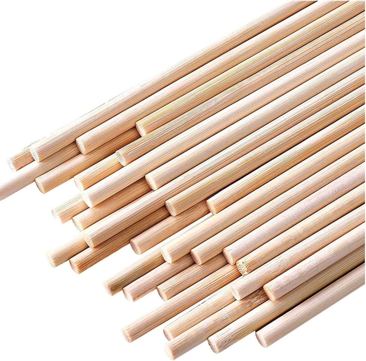 HOPELF 50PCS Bamboo Dowel Rods - 1/4 x 36 Inch, Craft Sticks, Cylindrical, DIY, Home Decor, Model Building