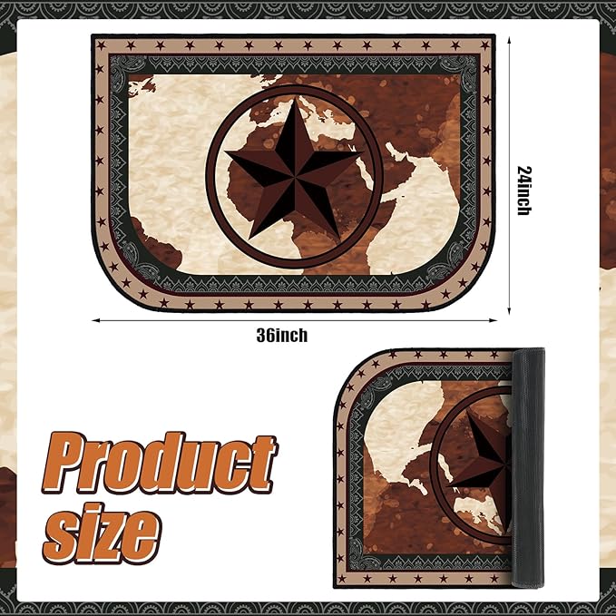 Demissle Cabin Fireplace Hearth Rug Fireplace Mats Cabin Southwestern Fireproof Rug Fire Resistant Mat for Wood Stove Floor for Kitchen Indoor Outdoor(24 x 36 Inch,Classic)