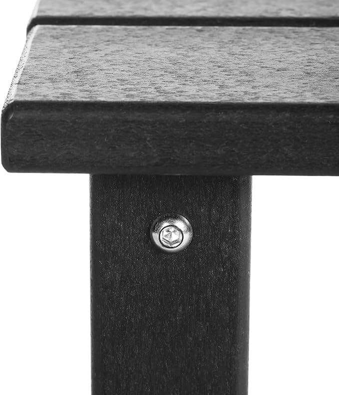 Costaelm Kids Outdoor Side Table, Small Patio HDPE Adirondack Square Table, Porch End Table for Outside Pool Garden, Black