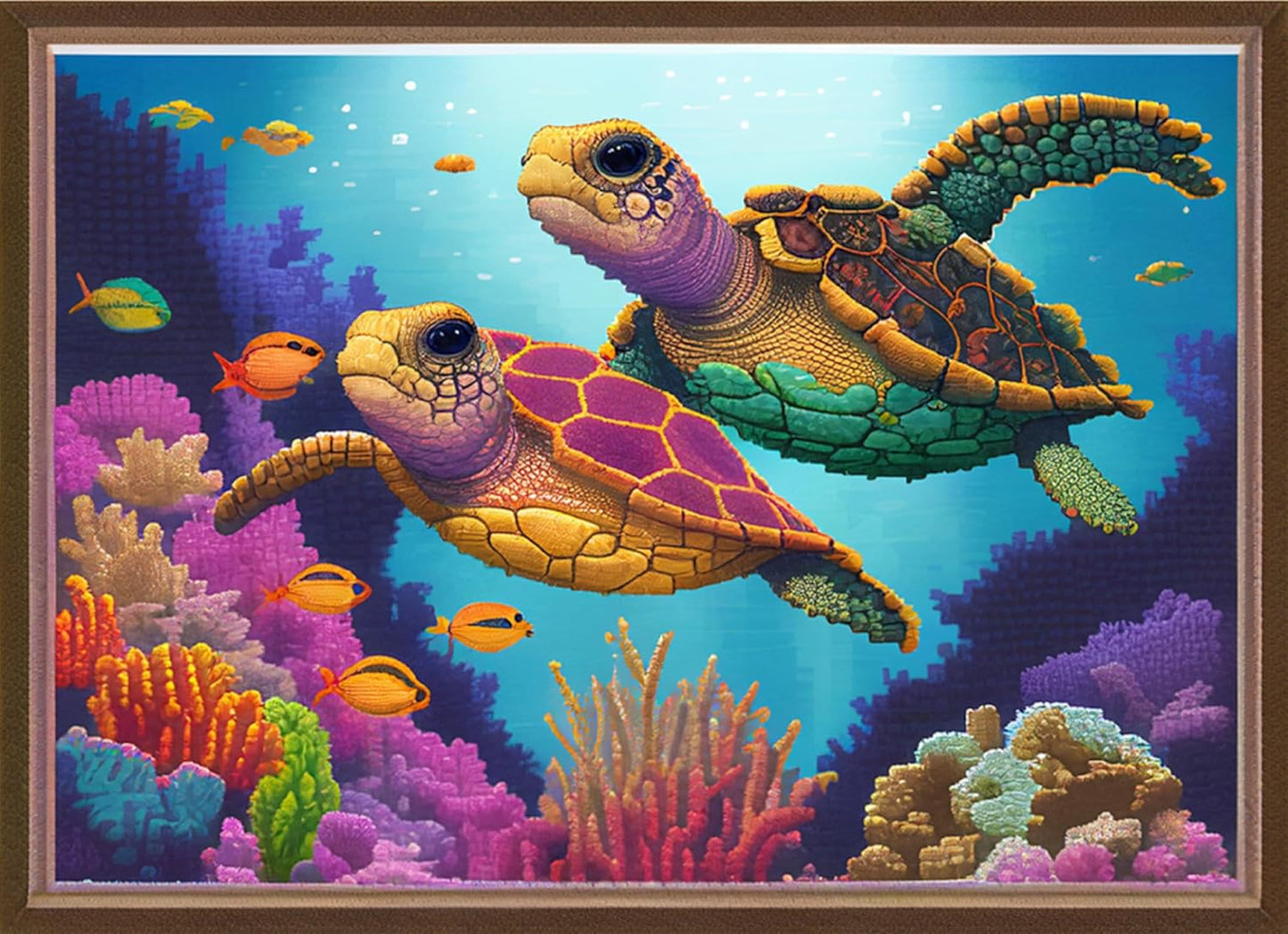 Dimensean Stamped Cross Stitch Kits Full Range of Embroidery Patterns Starter Kits for Beginners Adult or Kids DIY Cross Stitches Needlepoint Kits 11CT-Sea Turtle 15.7x19.7 inch