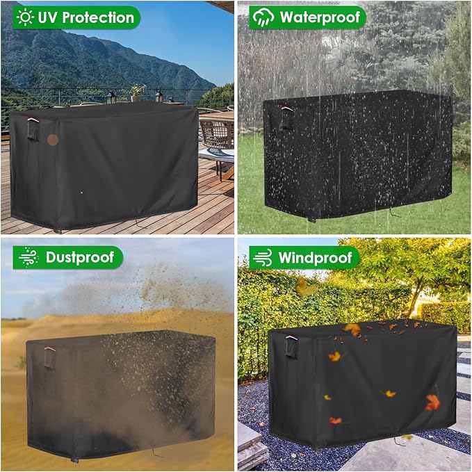 Outdoor Table Cover for Outdoor Bar Buffet Table, 44inch Waterproof Bar Height Patio Furniture Cover for Patio Bar Table,Grill Cart-44"L x 22"W x 32"H