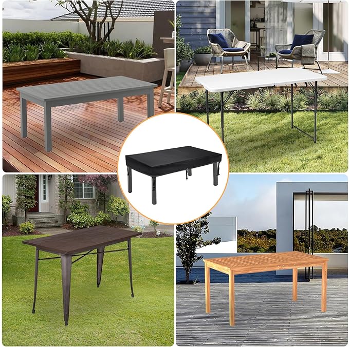 TOHONFOO Patio Coffee Table Cover - Waterproof Anti-UV Patio Table Cover - Outdoor Table Cover 48" L x 28" W x 6" H