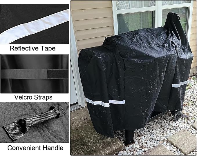 Grill Cover for Pit Boss Pro Series 850, 820 Wood Pellet Grill, 600D Heavy Duty Smoker Cover for 820D/ 820FB/ 820D3/ 820SC/ 820XL/ Z Grill 700 Series, All Weather Protection Waterproof BBQ Grill Cover