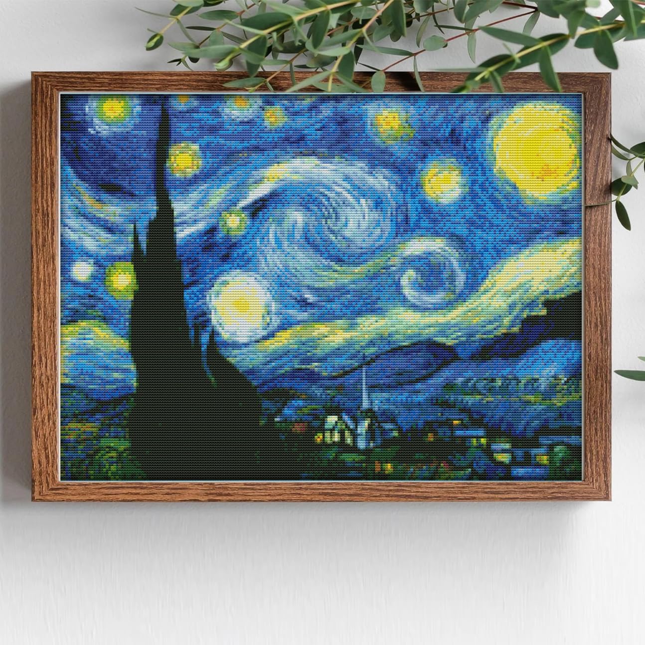 Maydiyer Counted Cross Stitch Kits Full Range of Embroidery Starter Kits for Beginners DIY 14CT Embroidery Kit for Girls-The Starry Night of Van Gogh 18.1×13.8 inch