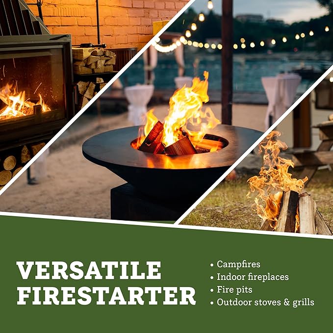 Double Tree Fire Starter Sticks - 100% Natural Cedar Wood Kindling, Quick & Easy Burning for Campfire, Camping Cooking Stove, Fire Pit, Fireplace & Grilling, lndoor & Outdoor - (Medium 1/2 Cubic ft)