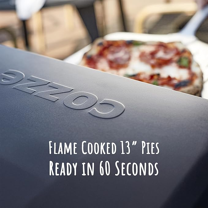 13" Gas Pizza Oven with Rotating Pizza Stone for Easy Restaurant-Style Pizza at Home – Triple Burner, Built-In Thermometer, Fast 15-Min Preheat, Portable Outdoor Pizza Oven