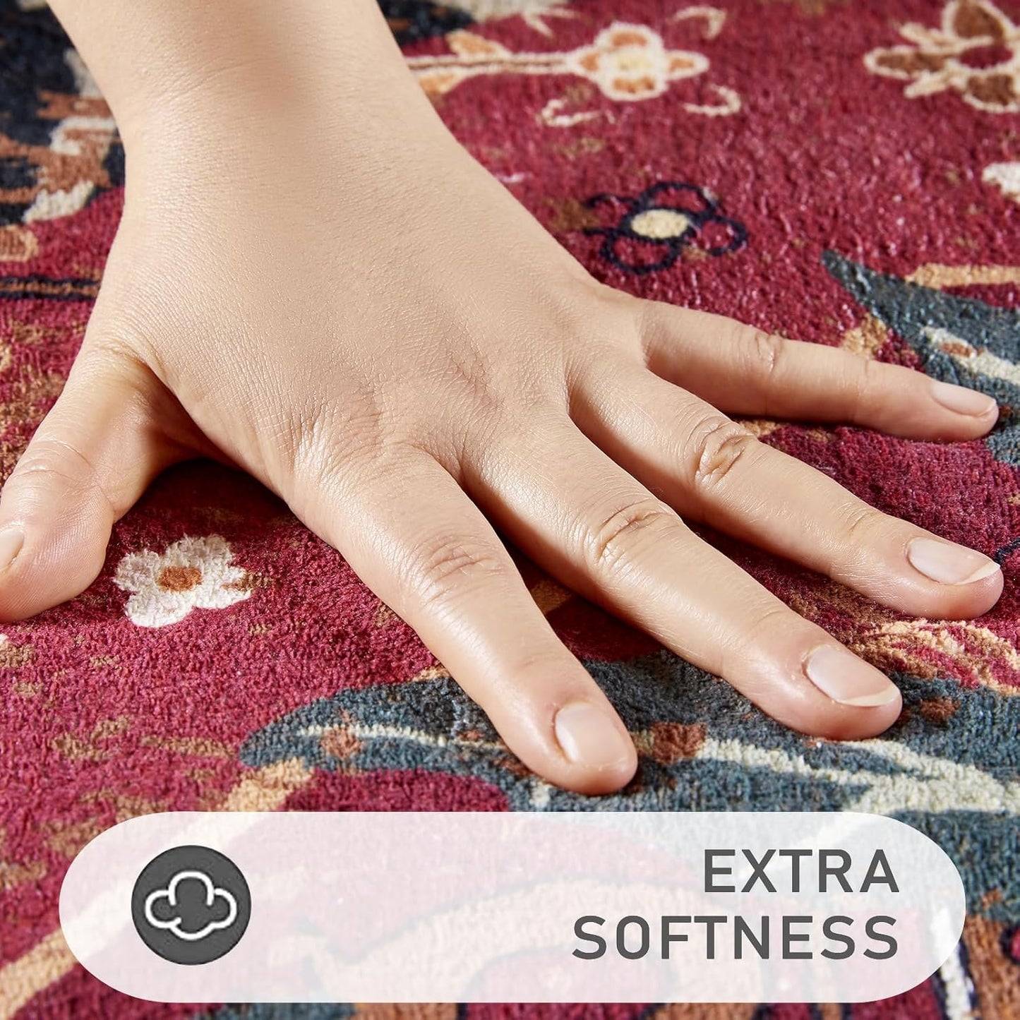 Tribal Rugs Summer Tropical 6x9 Area Rugs Wine Red Traditional Boho Vintage Oriental Rug Carpet for Bedroom Kitchen Dining Living Room Indoor Entryway Washable