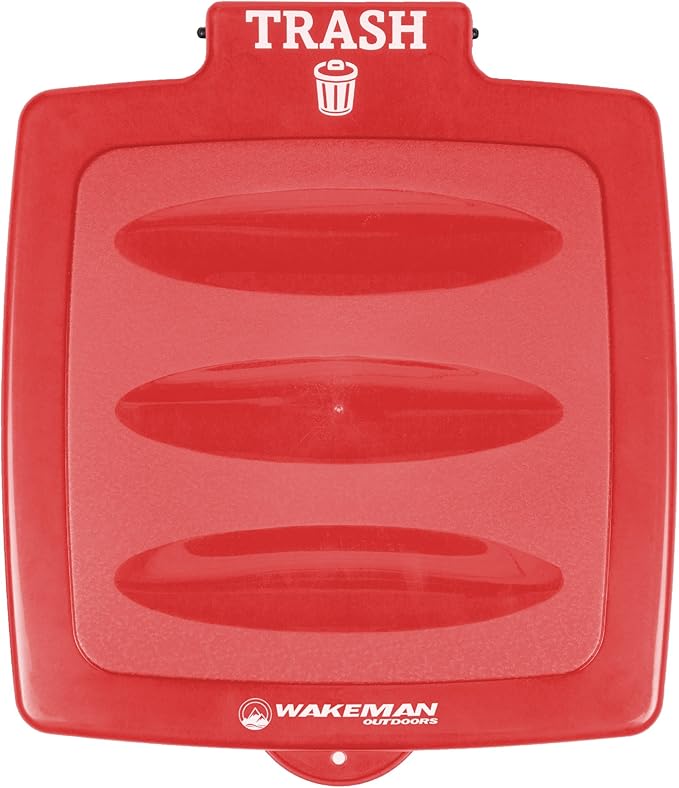 Portable Trash Bag Holder – Collapsible 13-Gallon Garbage Bin for Indoor/Outdoor Use, Camping, Recycling, and Parties – Durable Plastic Trash Can by Wakeman Outdoors (Red)