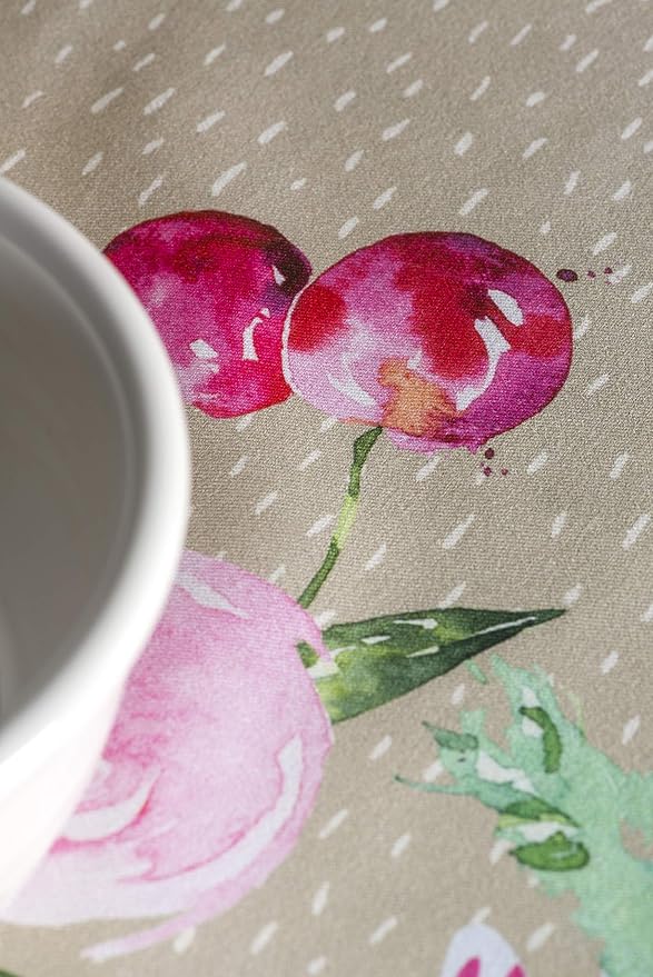 Maison d' Hermine Table Cloth Rectangle Table 100% Cotton 70 x 120 Inches Tablecloth Reusable Decorative for Dining Room, Farmhouse, Home, Party, Festive & Wedding Spring Summer - Jardin D'Ete - Fog