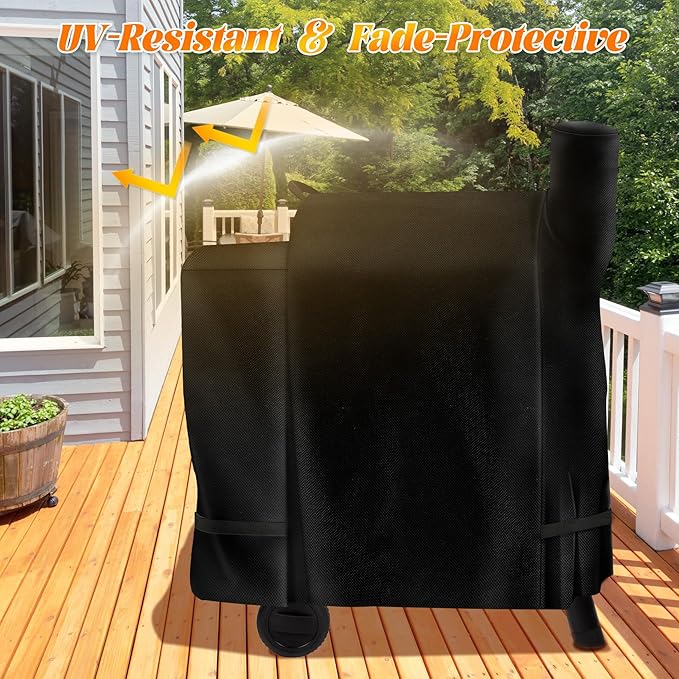 Grill Cover for Traeger Pro 575 22 Lil' Tex Elite Wood Pellet Smoker Replacement Parts BAC503 600D Outdoor Waterproof BBQ Covers for Z Grills 550B Grilling Accessory
