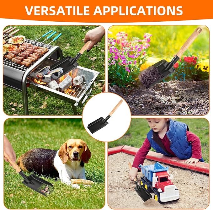 Fireplace Cleaning Tools Set Indoor, Fireplace Shovel for Ash, Fireplace Brush, Black Silicone Gloves, Outdoor Fireplace Tools for Fireplace Fire Pit,Camping,Barbecue,Wood Stove,Hearth