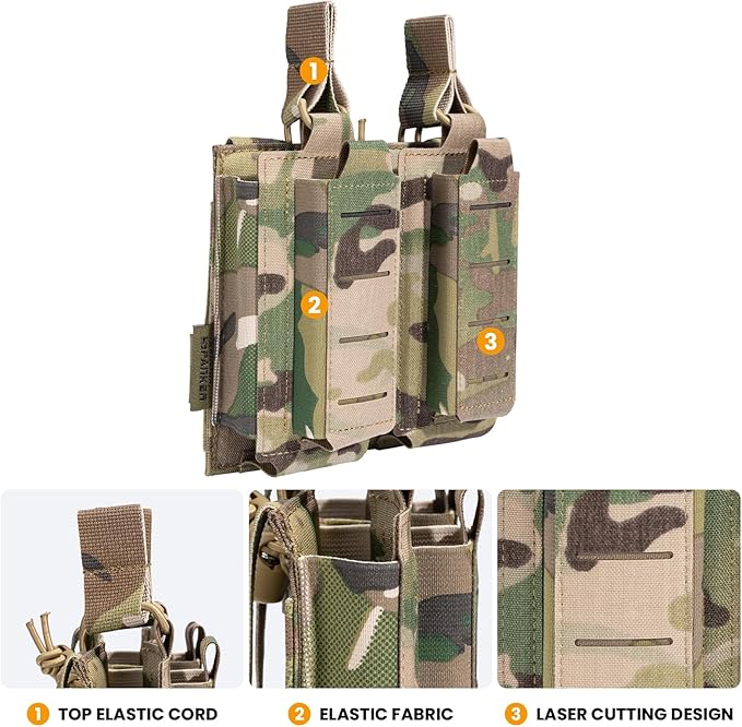 EXCELLENT ELITE SPANKER Tactical Open-Top Single/Double/Triple Molle Mag Pouch for Pistol Mag Pouch Tactical Bag Accessories Holder